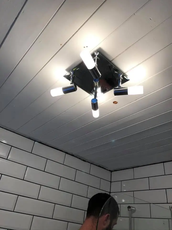 bathroom light installation electrician swansea - L & W Electrical Ltd Bathroom ceiling light installation by L&W Electrical Ltd – professional electrician in Swansea providing safe and stylish lighting solutions.