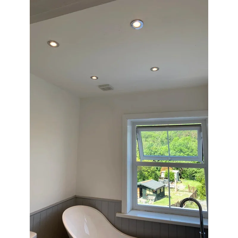 bathroom spotlight installation electrical company swansea - L & W Electrical Ltd Bathroom ceiling spotlights installed by L&W Electrical Ltd – reliable electrical company in Swansea offering expert lighting installation services.