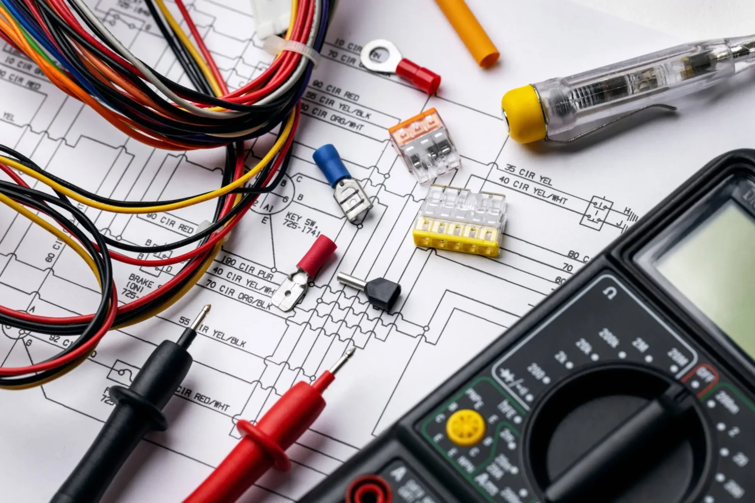 electrical tools wiring diagram - L & W Electrical Ltd Electrical tools and wiring diagram used by L&W Electrical Ltd – experienced electrical company in Swansea providing professional inspection and installation services.